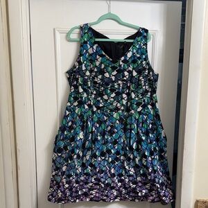 Just...Taylor Asymmetrical Dress in Blue and Purple has pockets